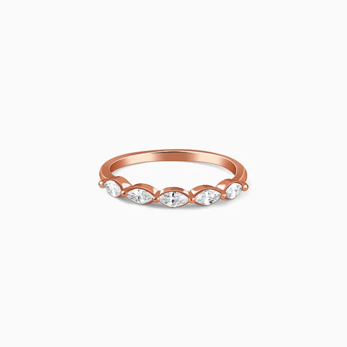 Rose Gold Marquise Half Eternity Ring (Size 12)