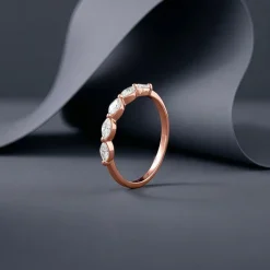 Rose Gold Marquise Half Eternity Ring (Size 12)