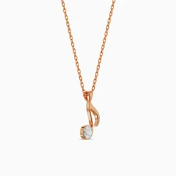 Rose Gold Melody Pendant With Link Chain