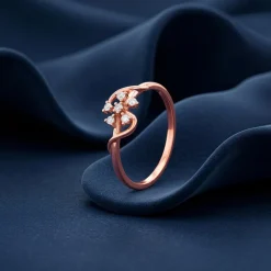 Rose Gold Melting Floral Ring (Size 12)