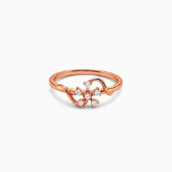 Rose Gold Melting Floral Ring (Size 12)
