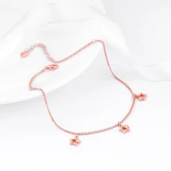 Rose Gold Merging Stars Anklet