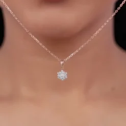 Rose Gold Mesmerising Snowflake Lab Grown Diamond Pendant