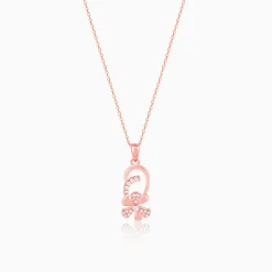 Rose Gold Mindful Musli Spin Pendant With Link Chain