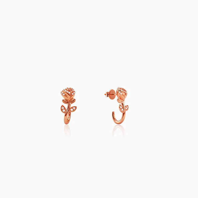 Rose Gold Mini Rosebud Earrings
