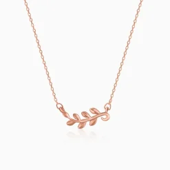 Rose Gold Minimal Leaf Pendant