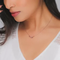 Rose Gold Minimal Leaf Pendant