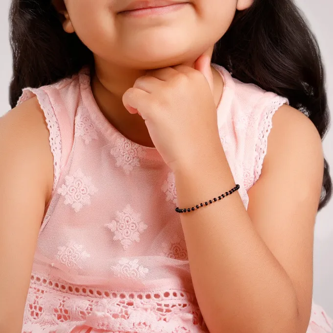 Rose Gold Minimal Nazar Kids Bracelet (2 - 8 Years)