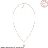 Rose Gold Minimal Zircon Pendant with Link Chain
