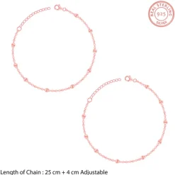 Rose Gold Moon Bead Anklet
