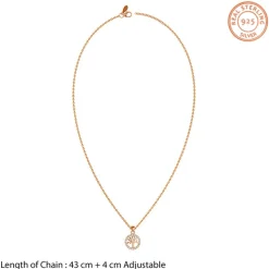 Rose Gold Moonline Tree Pendant with Link Chain