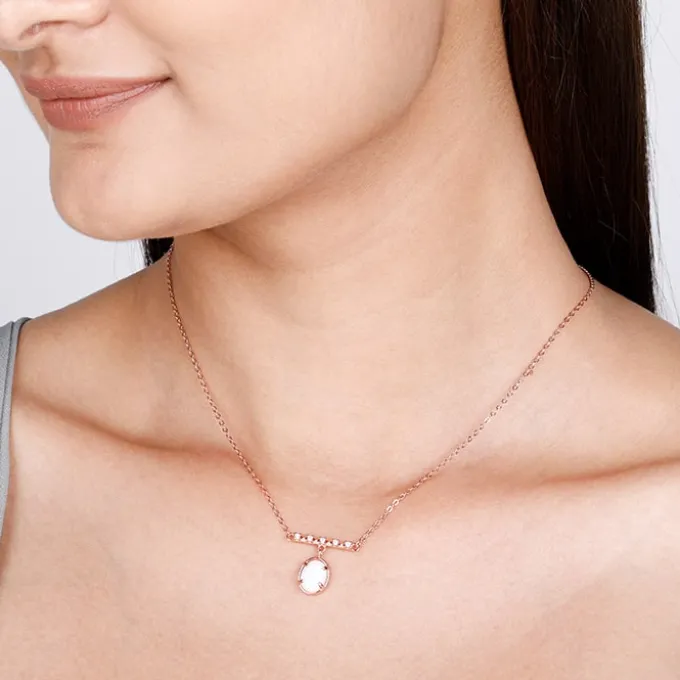 Rose Gold Moonstone Glory Necklace