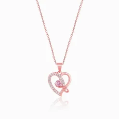 Rose Gold Music In My Heart Pendant with Link Chain
