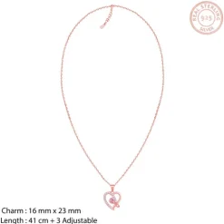 Rose Gold Music In My Heart Pendant with Link Chain