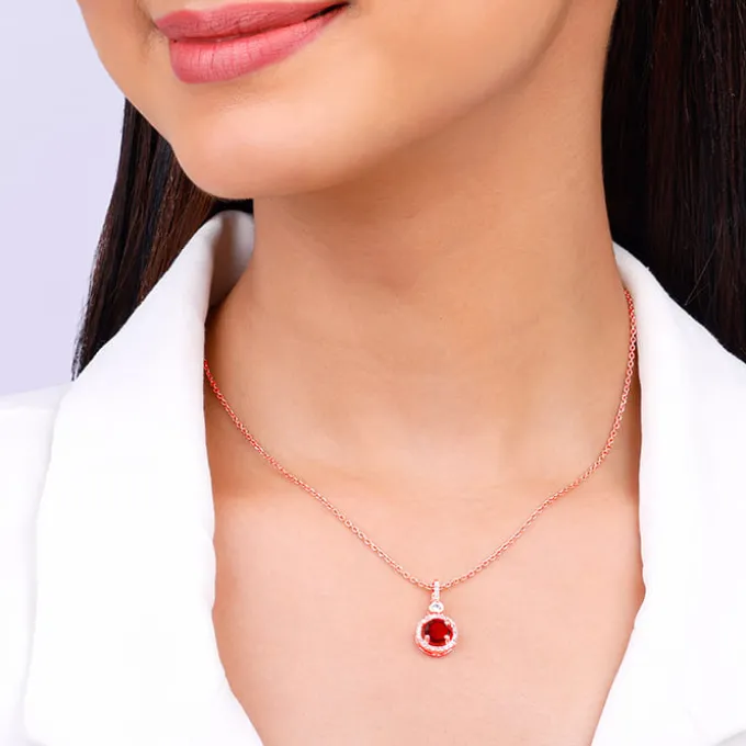Rose Gold One And Only Pendant With Link Chain