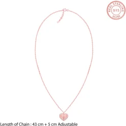 Rose Gold One Heart Pendant With Link Chain