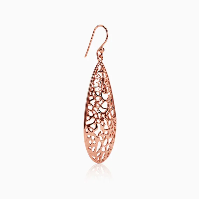 Rose Gold Oval Filigree Earrings