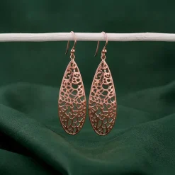 Rose Gold Oval Filigree Earrings
