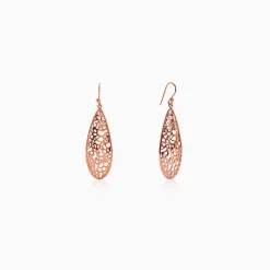 Rose Gold Oval Filigree Earrings