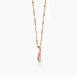 Rose Gold Oxbow Diamond Pendant