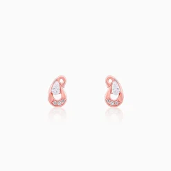 Rose Gold Paisley Love Earrings
