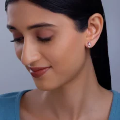Rose Gold Paisley Love Earrings