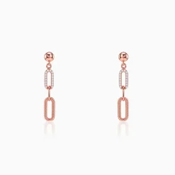 Rose Gold Paperclip Drip Earrings