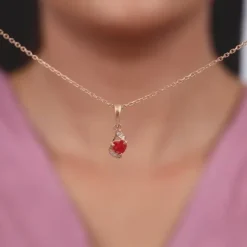 Rose Gold Passion Pendant With Link Chain