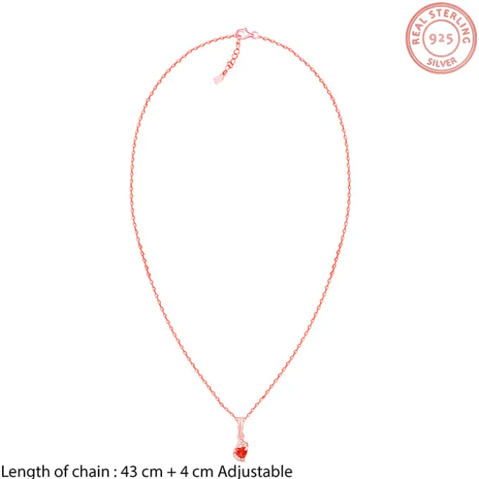 Rose Gold Passion Pendant With Link Chain