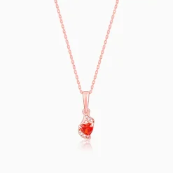 Rose Gold Passion Pendant With Link Chain