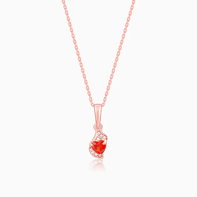 Rose Gold Passion Pendant With Link Chain
