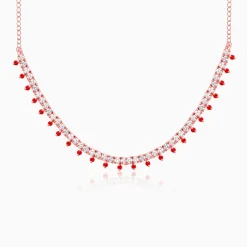 Rose Gold Passionate Heart Choker Necklace