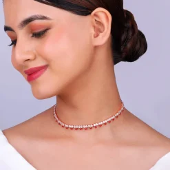 Rose Gold Passionate Heart Choker Necklace