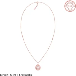 Rose Gold Pea Flower Pendant with Link Chain