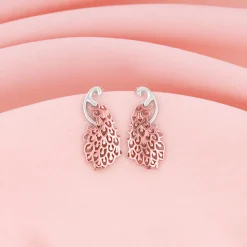 Rose Gold Peacock Earrings