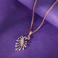 Rose Gold Peacock Lab Grown Diamond Pendant