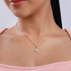 Rose Gold Peacock Lab Grown Diamond Pendant