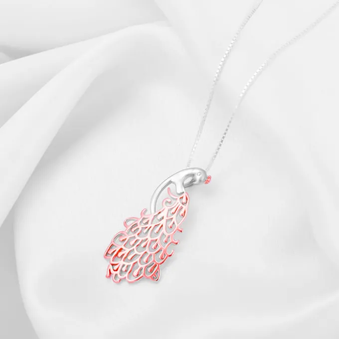 Rose Gold Peacock Pendant