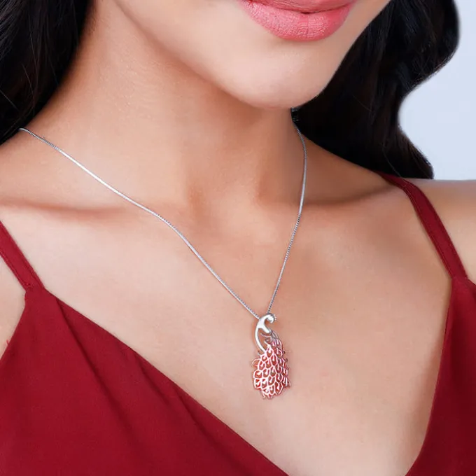 Rose Gold Peacock Pendant