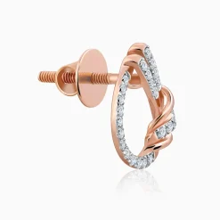 Rose Gold Pear Lab Grown Diamond Studs