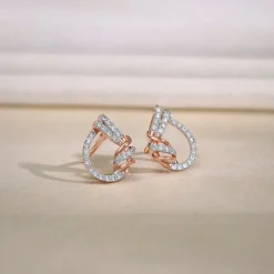 Rose Gold Pear Lab Grown Diamond Studs