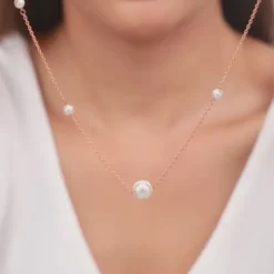 Rose Gold Pearl Beaded Necklace