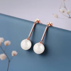 Rose Gold Pearl Muse Earrings