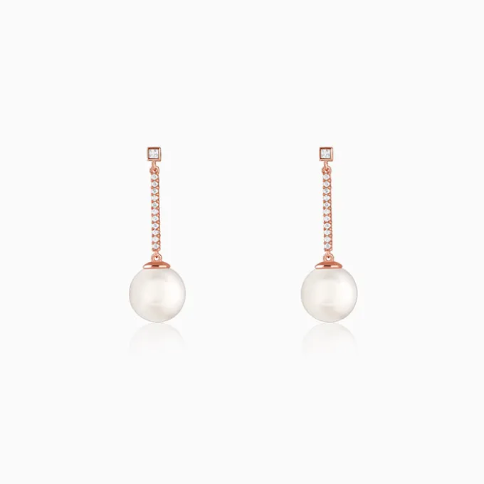 Rose Gold Pearl Muse Earrings