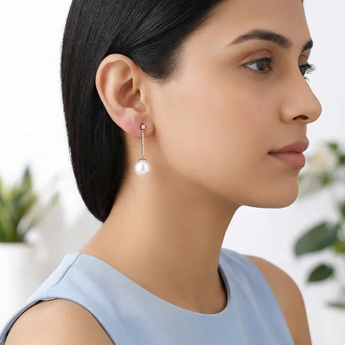 Rose Gold Pearl Muse Earrings