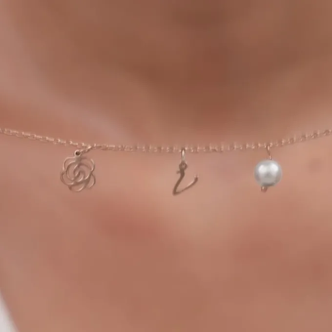 Rose Gold Pearl Rosey Personalised Bracelet