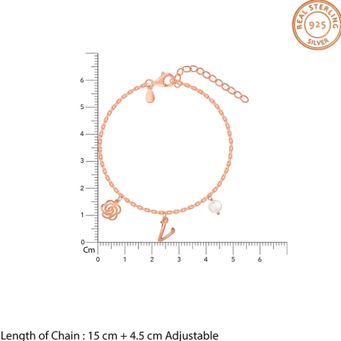 Rose Gold Pearl Rosey Personalised Bracelet