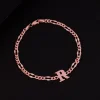 Rose Gold Personalised Alpha Initial Bracelet For Him