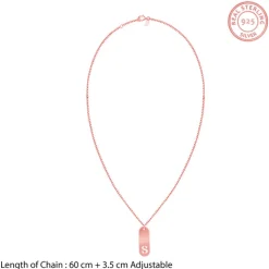 Rose Gold Personalised Alpha Tag Initial Pendant For Him