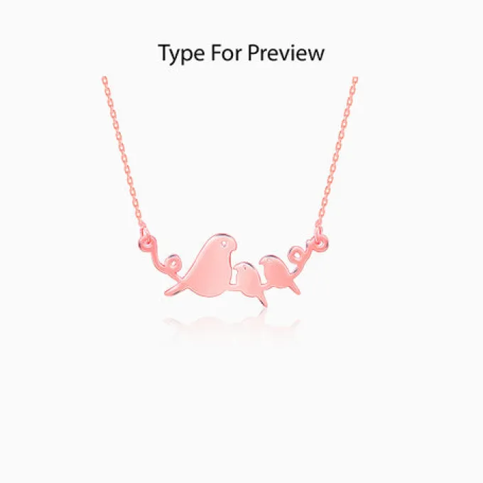 Rose Gold Personalised Birdie Initial Necklace